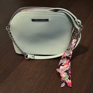 Steve Madden Light Blue Crossbody Bag with Floral Accent